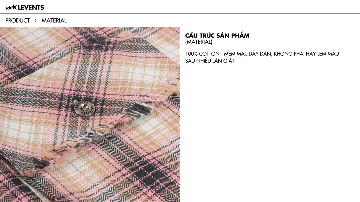 Áo Sơ Mi Levents Classic Flannel Shirt 100% Boxy Cotton