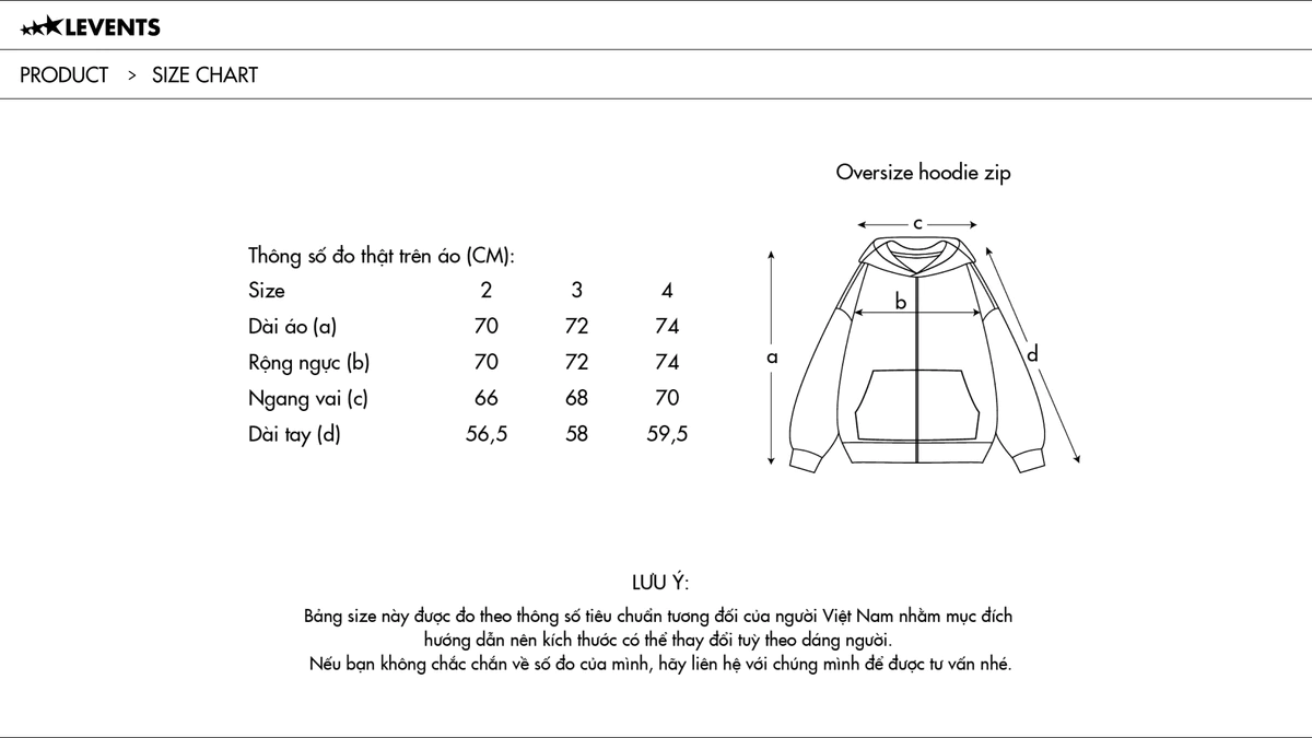 Áo Zipper Hoodie Levents Classic Oversized Nỉ Chân Cua