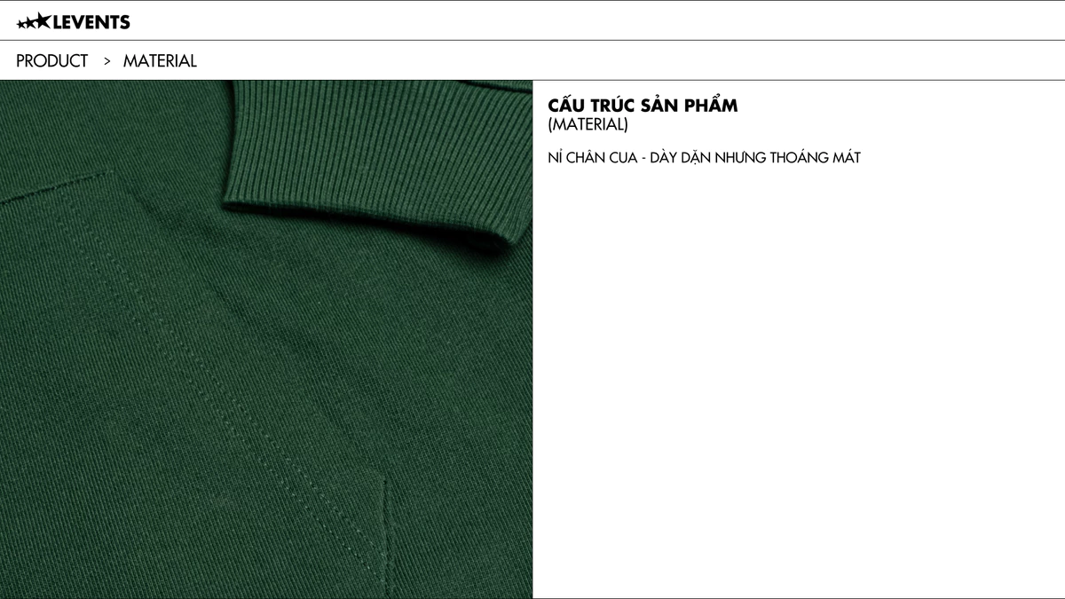 Áo Zipper Hoodie Levents Classic Oversized Nỉ Chân Cua