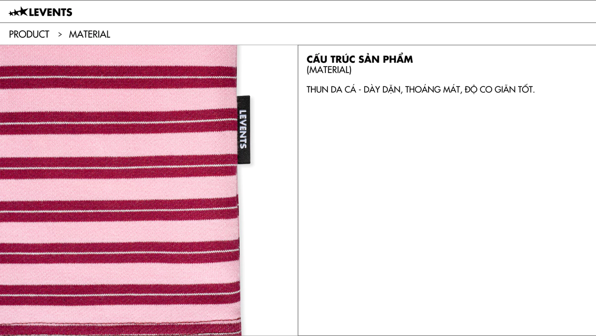 Áo Thun Levents Seasonal Striped Boxy Tee 100% Cotton T-shirt