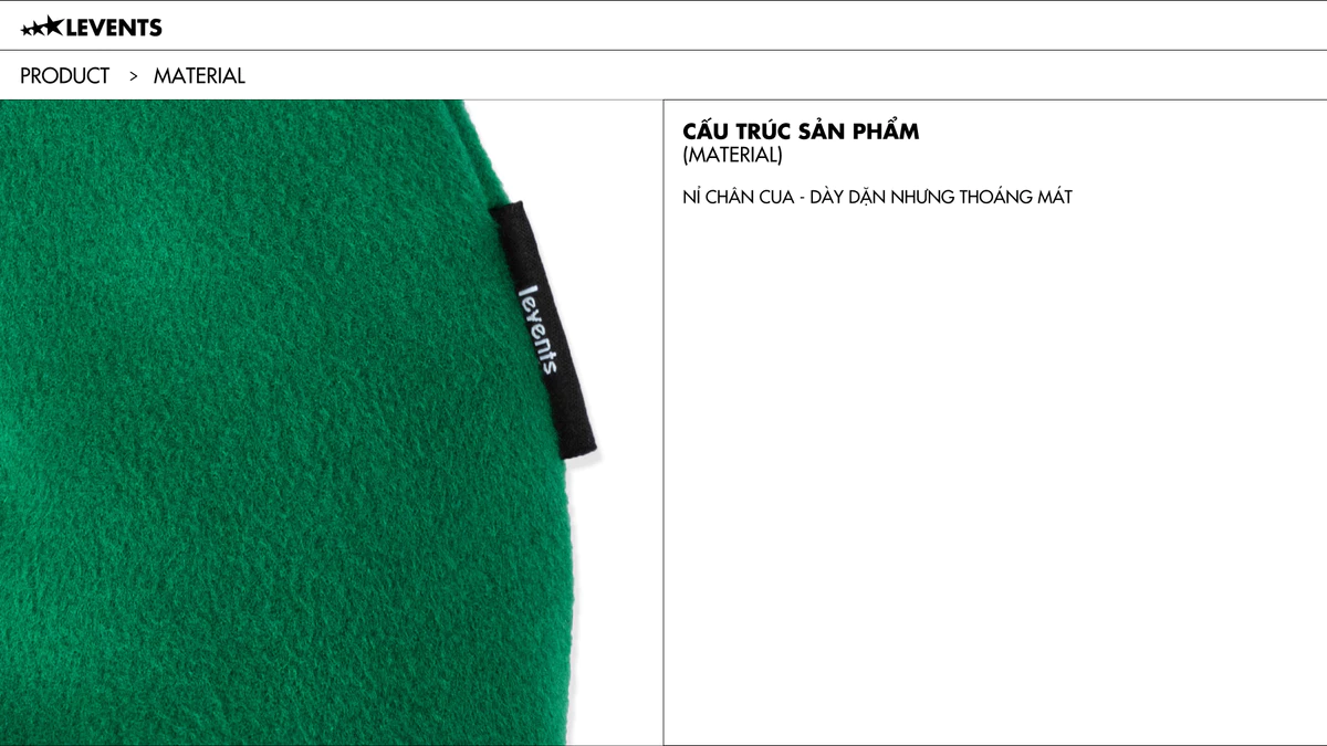 Áo Khoác Varsity Levents Punch Oversized Nỉ Chân Cua