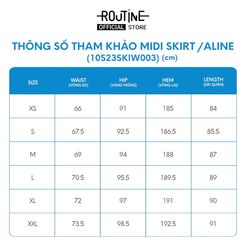 Chân Váy Nữ Lưng Phối Da Form Aline - Routine 10S26SKIW005