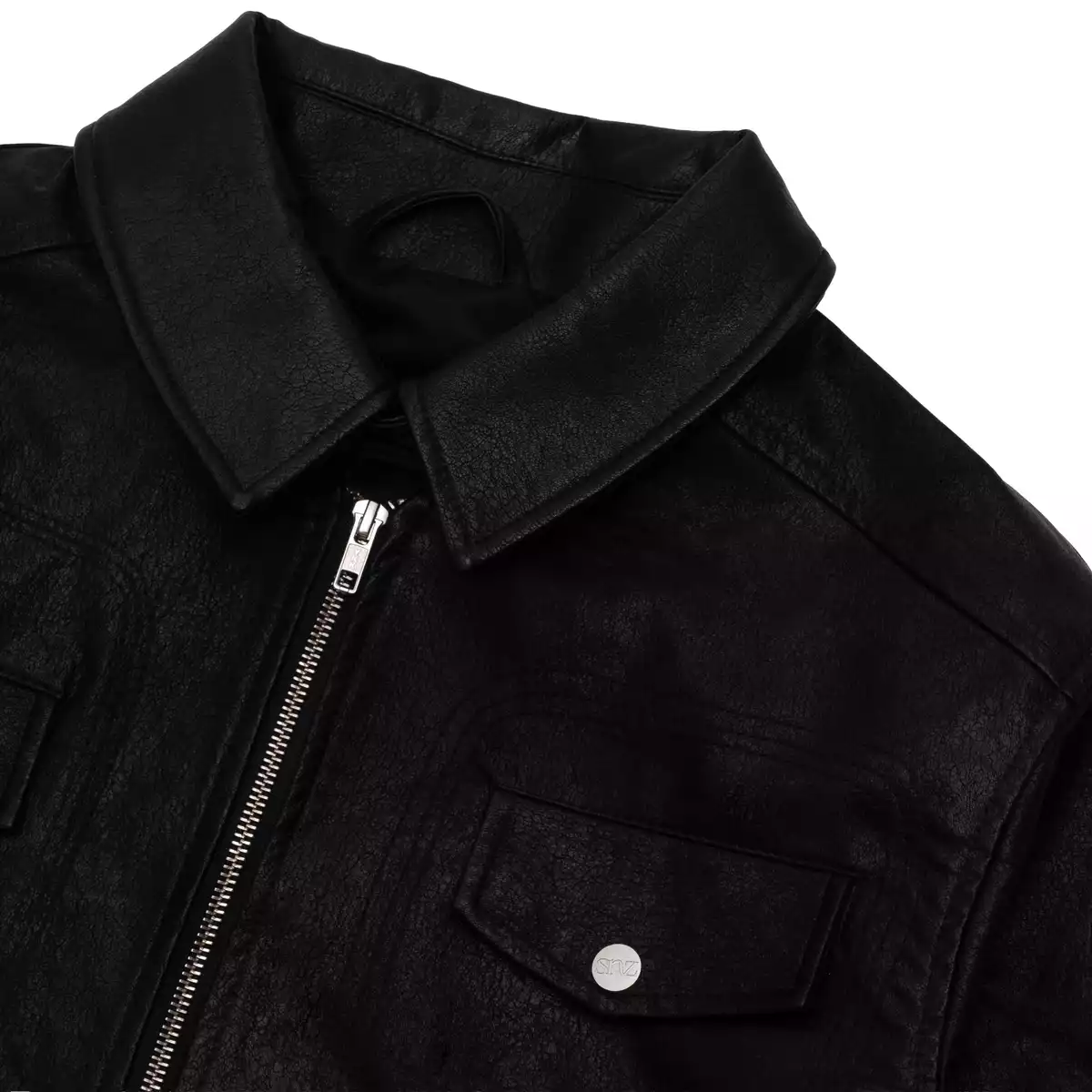 Áo Khoác SNAZZY Unisex Chất Liệu Da Chính Hãng - OIL BLACK TRUCKER