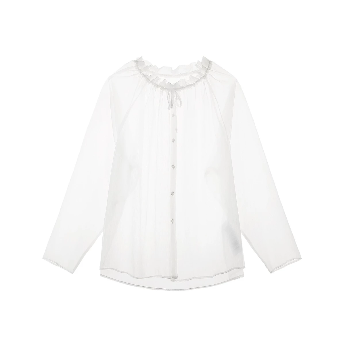 Áo Sơ Mi Tay Dài Xuyên Thấu Cổ Bèo Unisex LIDER AIRY SEE-THRU SHIRT