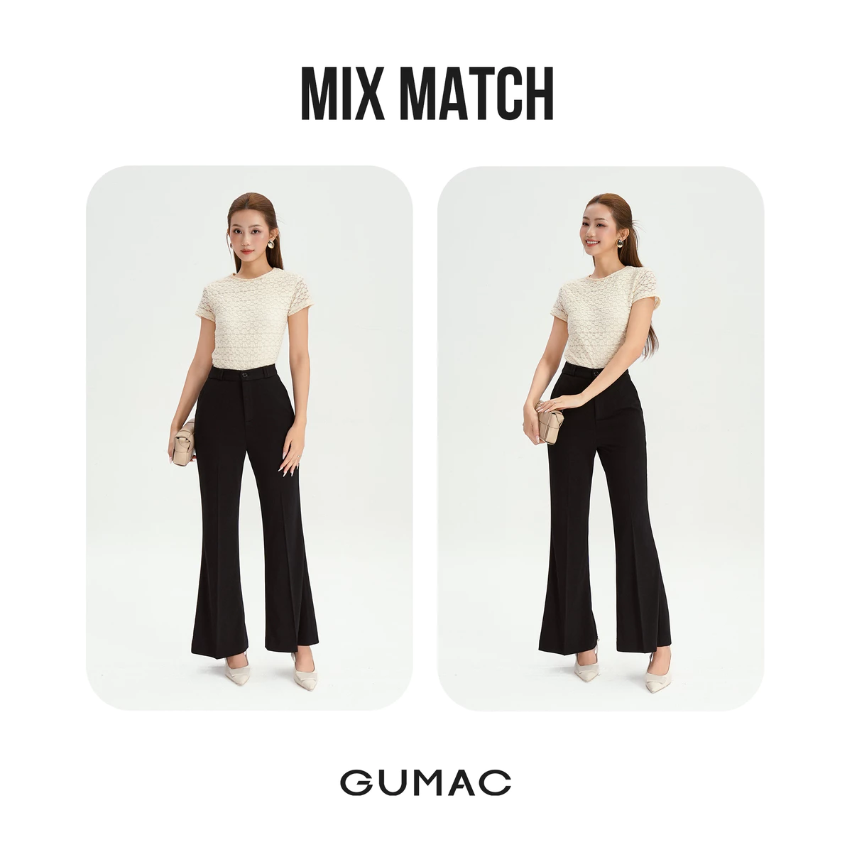 Áo Thun Ren Nữ GUMAC Áo Thun Kiểu Tay Ngắn Cổ Tròn Ôm Nhẹ Co Giãn Thanh Lịch LATF0918