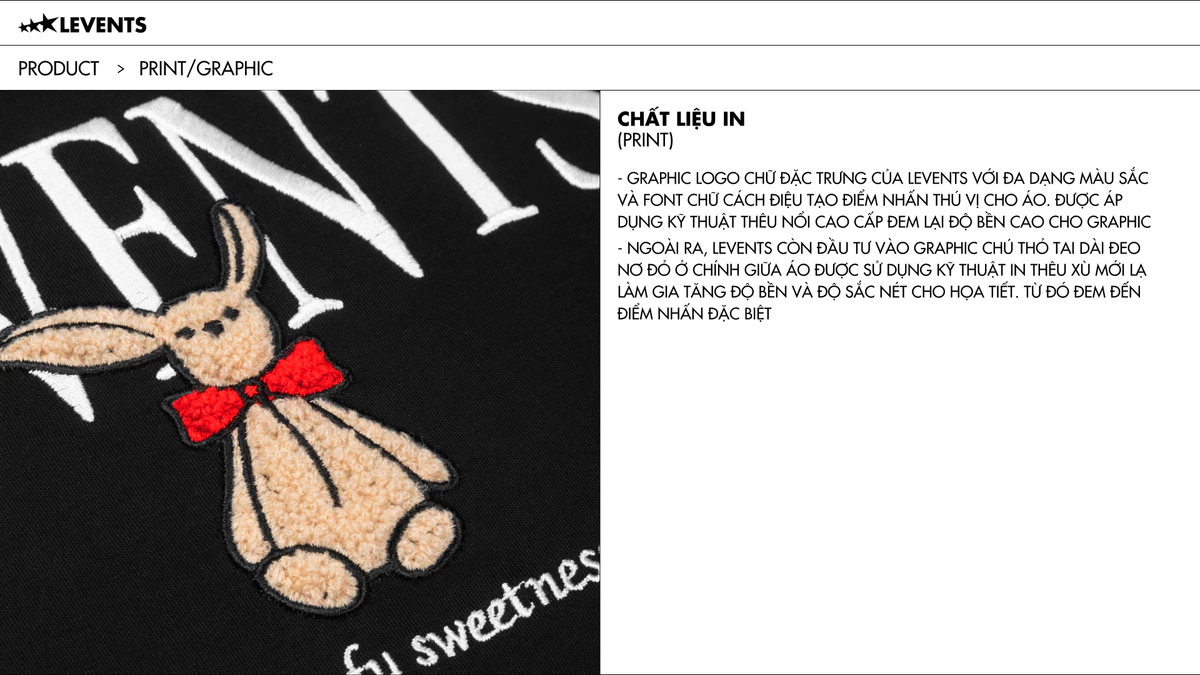 Áo Thun Levents Ribbon Rabit Tee Oversized 100% Cotton T-shirt