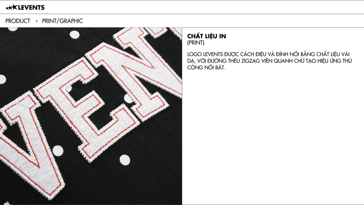 Áo Thun Levents Seasonal Polkadot Semi-Oversized Tee/ Black 100% Cotton T-shirt