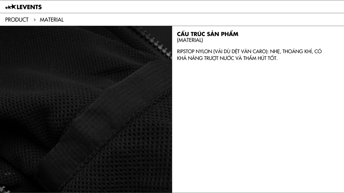 Áo Khoác Dù Levents Classic Dashed Line Nylon Jacket Form Sporty
