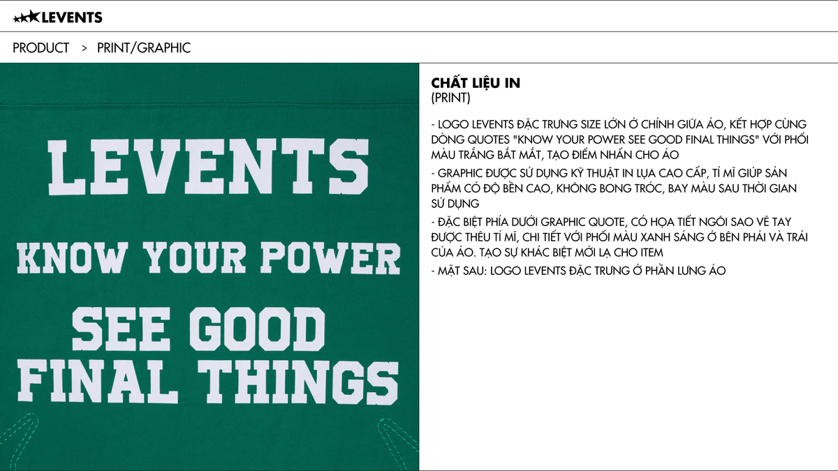 Áo Thun Levents Final Things Tee/ Green Oversized 100% Cotton T-shirt