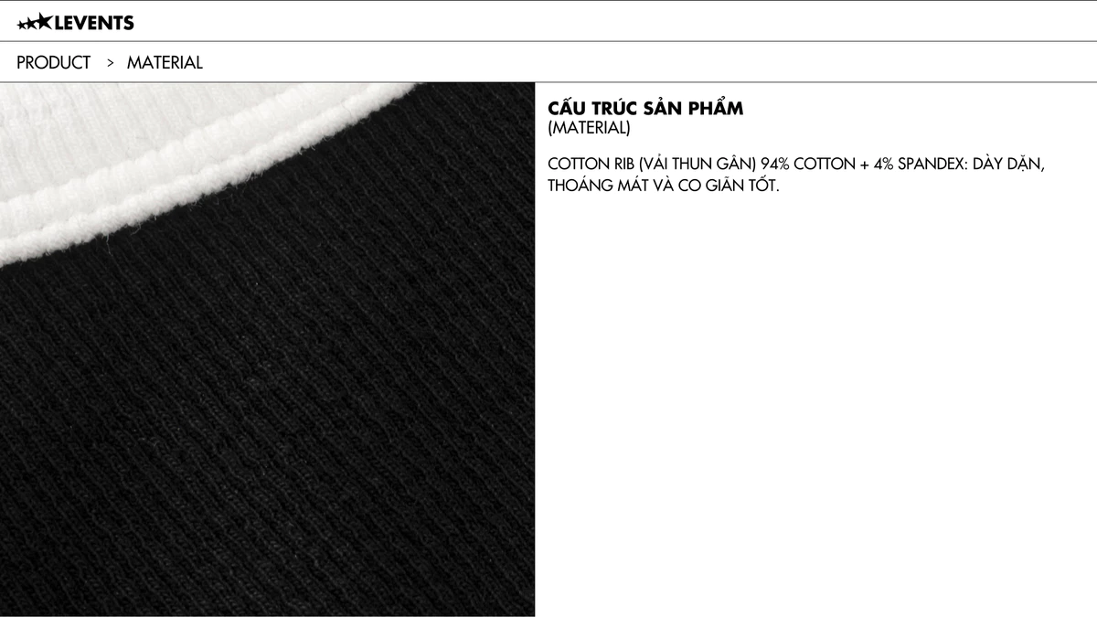 Áo Ba Lỗ Levents Classic Triple Star Slimfit Tanktop 100% Cotton Rib