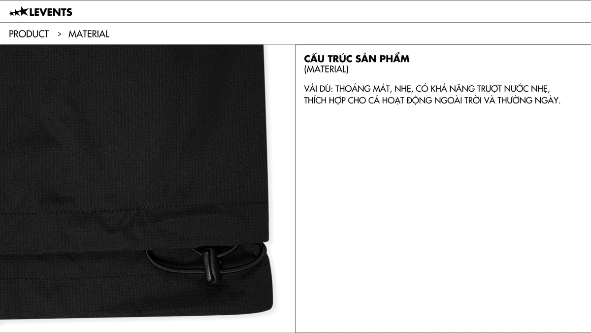 Quần Dài Dù Levents Sporty Nylon Cargo Pants