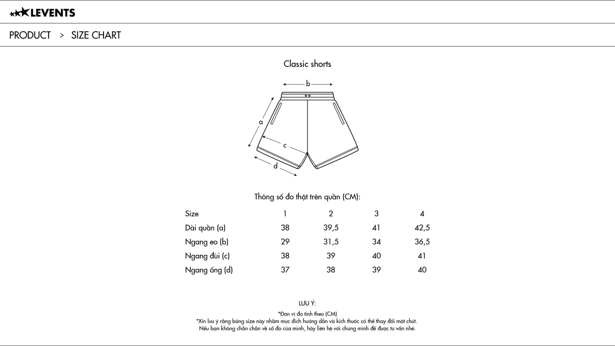 Quần Đùi Levents Classic Short Nỉ Chân Cua