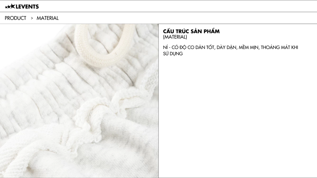 Quần Đùi Levents Classic Short Nỉ Chân Cua