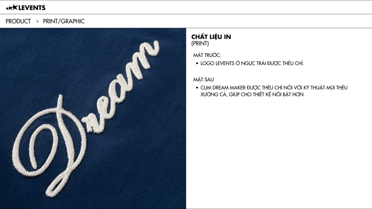 Áo Thun Levents Dream Maker Raglan Oversized Tee 100% Cotton T-shirt