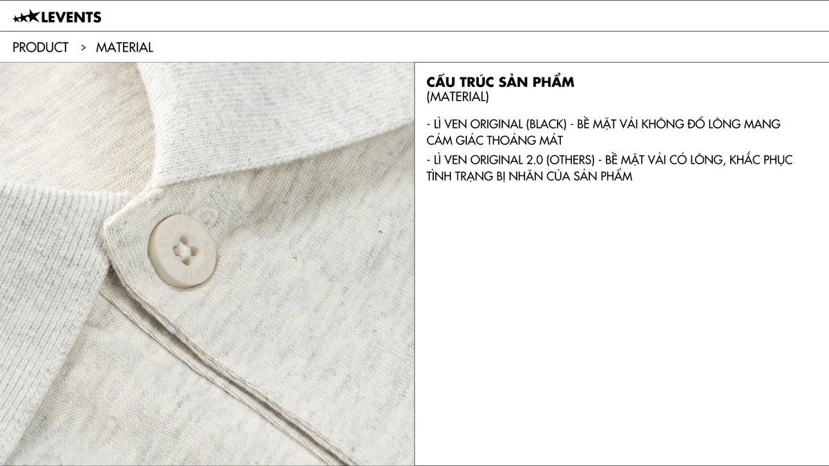 Áo Polo Levents Classic Semi-Oversized 100% Cotton