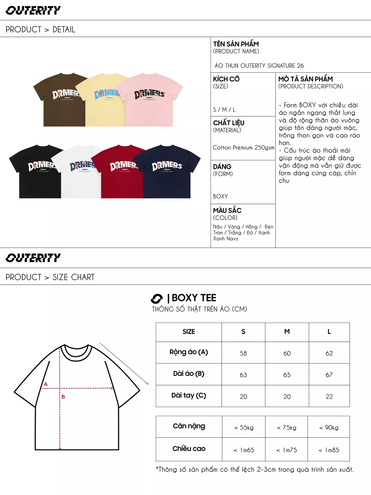 Áo Thun Outerity Signature 26 Form Boxy Cotton 100% Nam Nữ Unisex / DREAM HORSE COLLECTION 2026