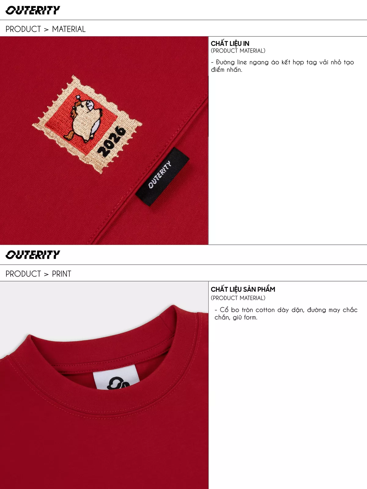 Áo Thun Outerity Rocker 26 Form Boxy Cotton 100% Nam Nữ Unisex / DREAM HORSE COLLECTION 2026
