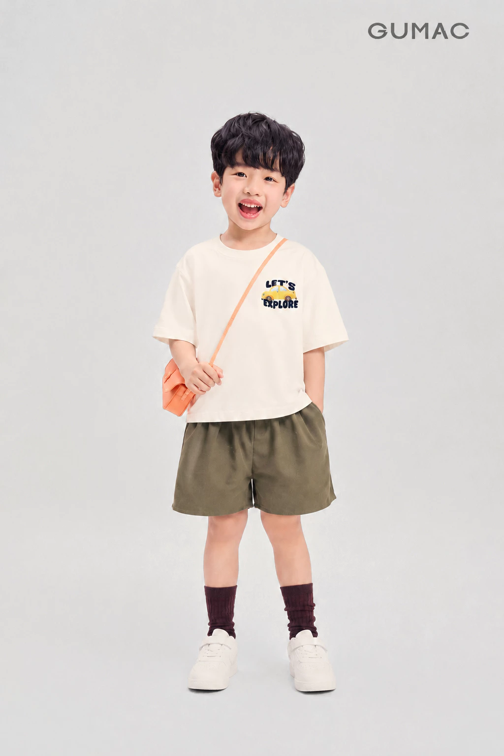 Áo Thun Bé Trai GUMAC Form Suông In Nhiệt Cotton Co Giãn ATKG04086