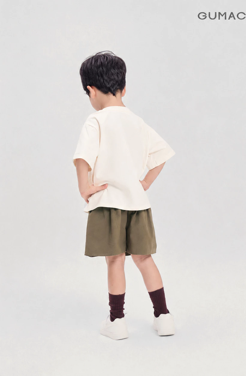 Áo Thun Bé Trai GUMAC Form Suông In Nhiệt Cotton Co Giãn ATKG04086