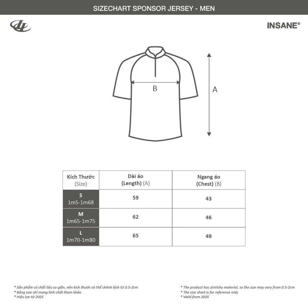 Áo Thun Thể Thao InsaneClo SPONSOR JERSEY Chất Liệu Polyester Nhập Khẩu