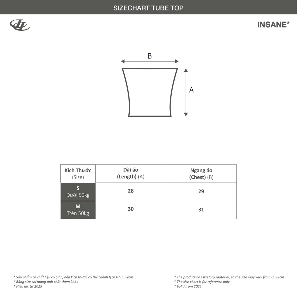 Áo Thun Ống InsaneClo TUBE TOP Form SlimFit Chất Liệu Rib Cotton 100%