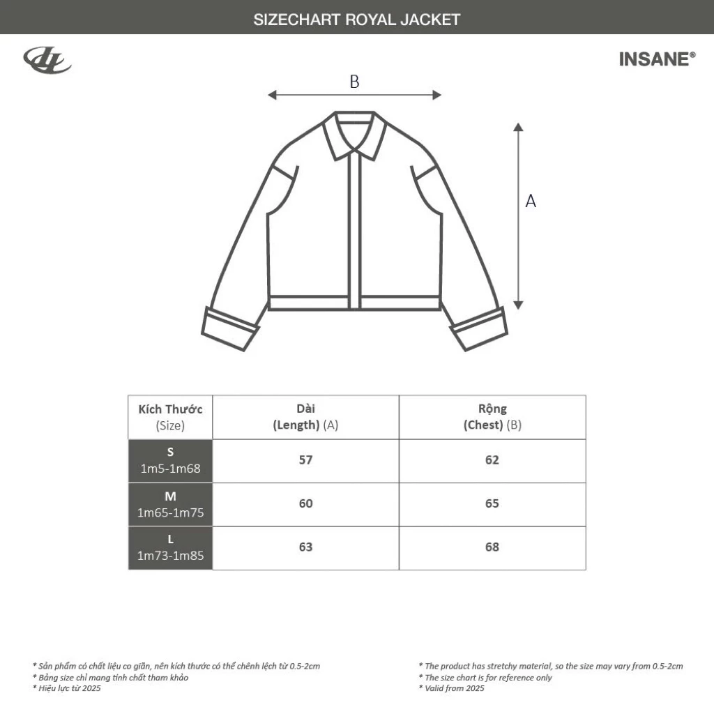 Áo Khoác Denim InsaneClo ROYAL JACKET Form Boxy Unisex Chất Liệu Denim