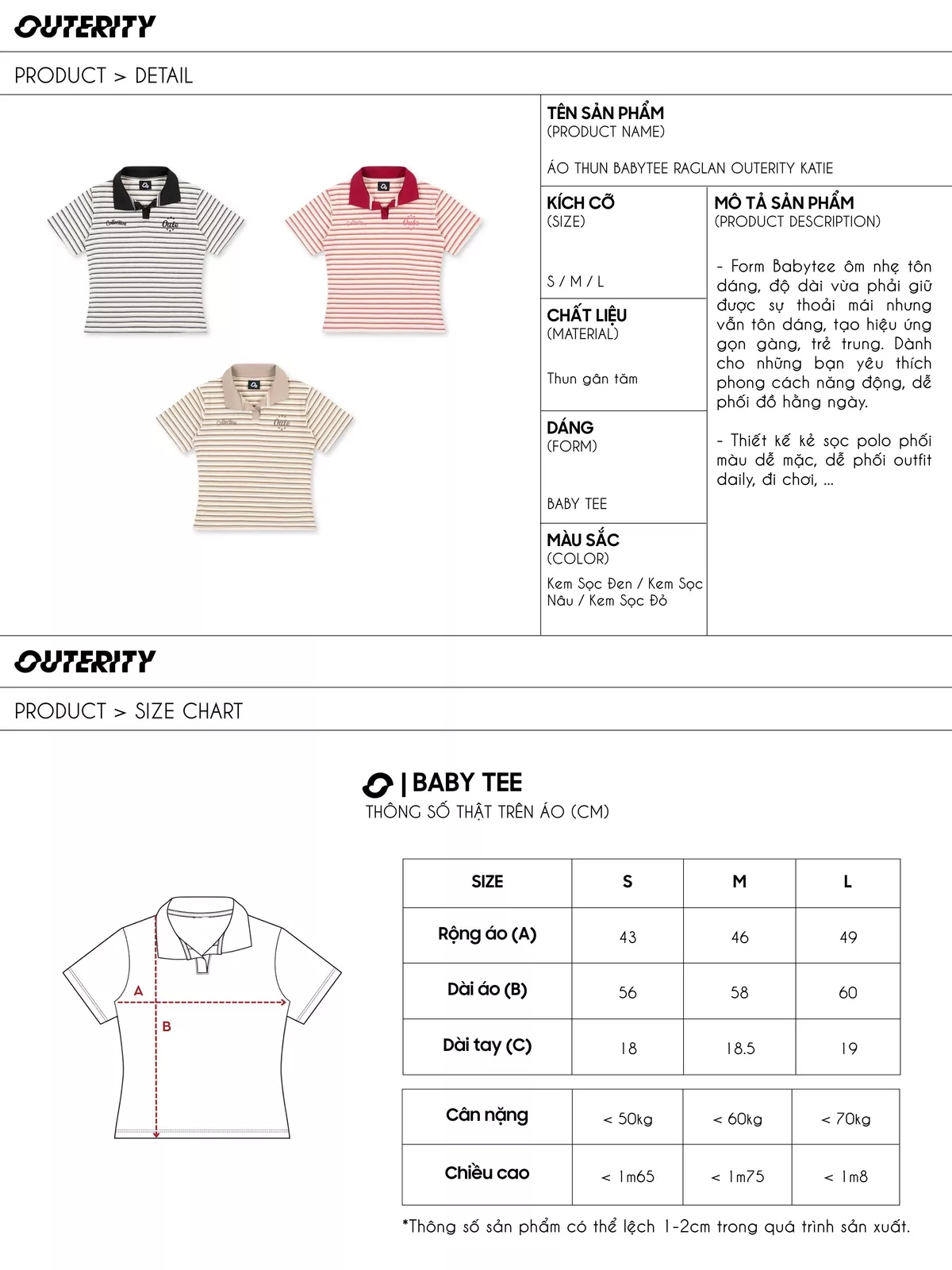 Áo Polo Baby Tee Kẻ Ngang Outerity Sera Ôm Dáng Nữ - Localbrand 2026