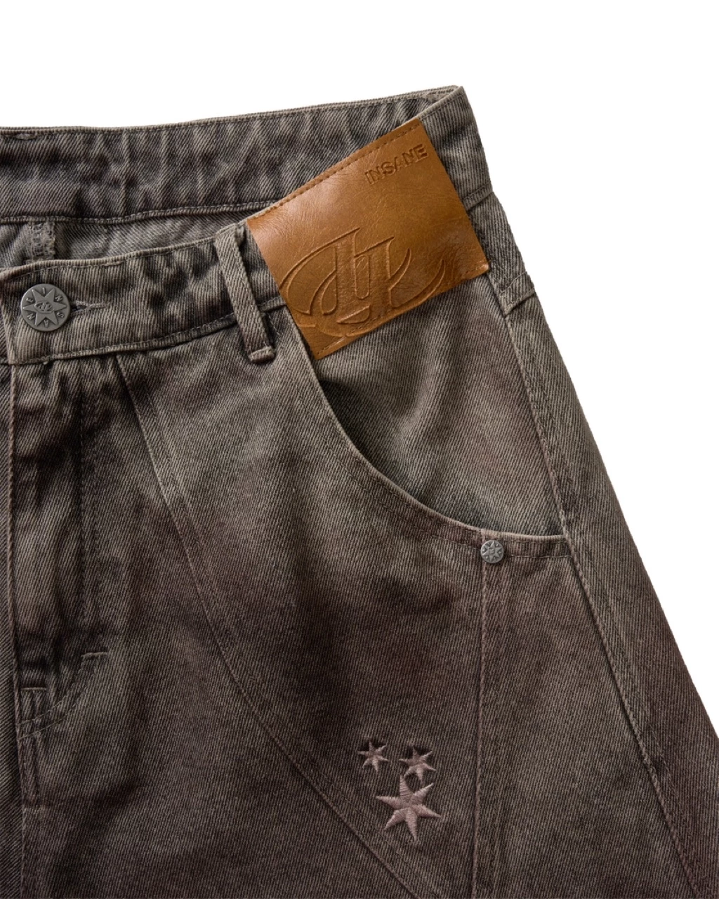 Quần Lửng InsaneClo SMOKE JORTS Form Rộng Dài Qua Gối Unisex Chất Liệu Denim