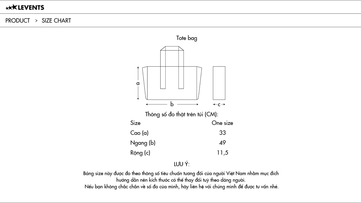 Túi Tote Levents 3rd Anniversary Tote Bag/ Off White Canvas