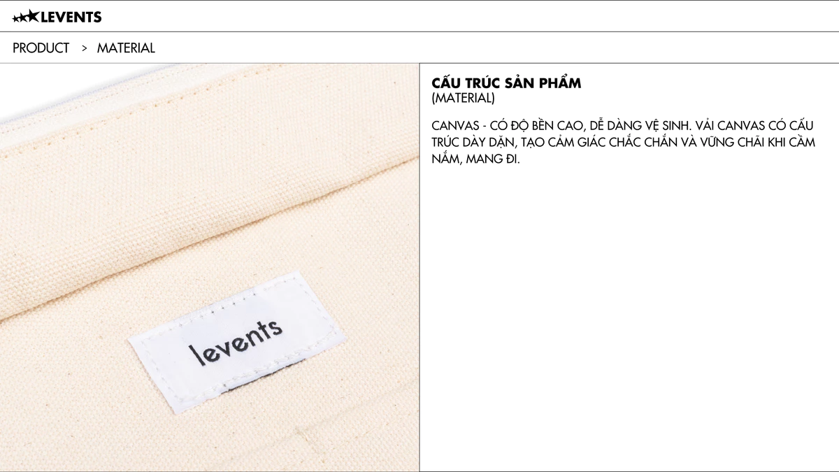 Túi Tote Levents 3rd Anniversary Tote Bag/ Off White Canvas