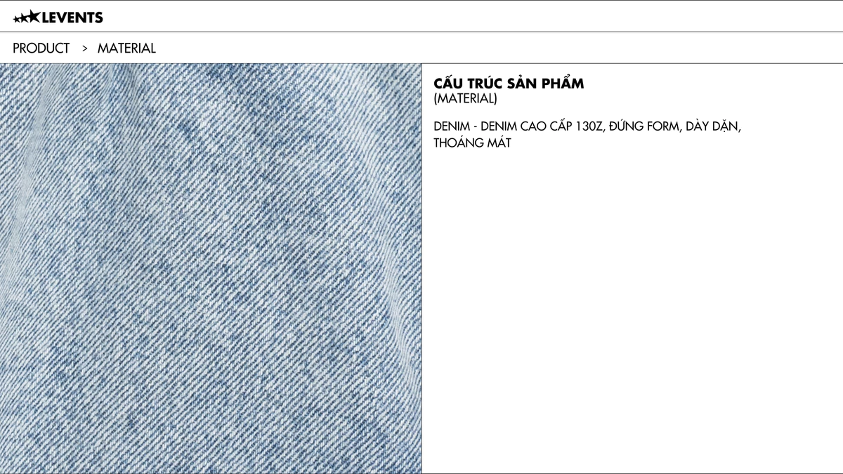 Quần Đùi Levents Cargo Denim Short Jeans/ Blue Denim