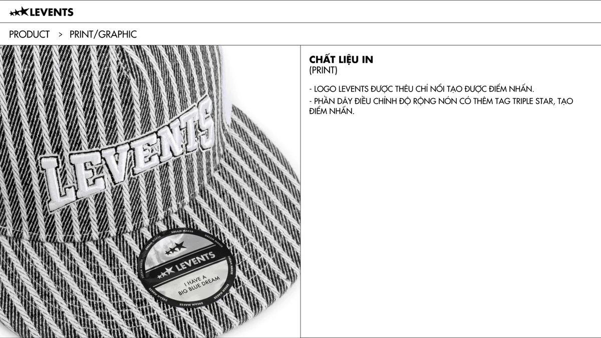 Nón Levents Striped Trucker Hat 50% Poly & 50% Cotton Snapback Cap