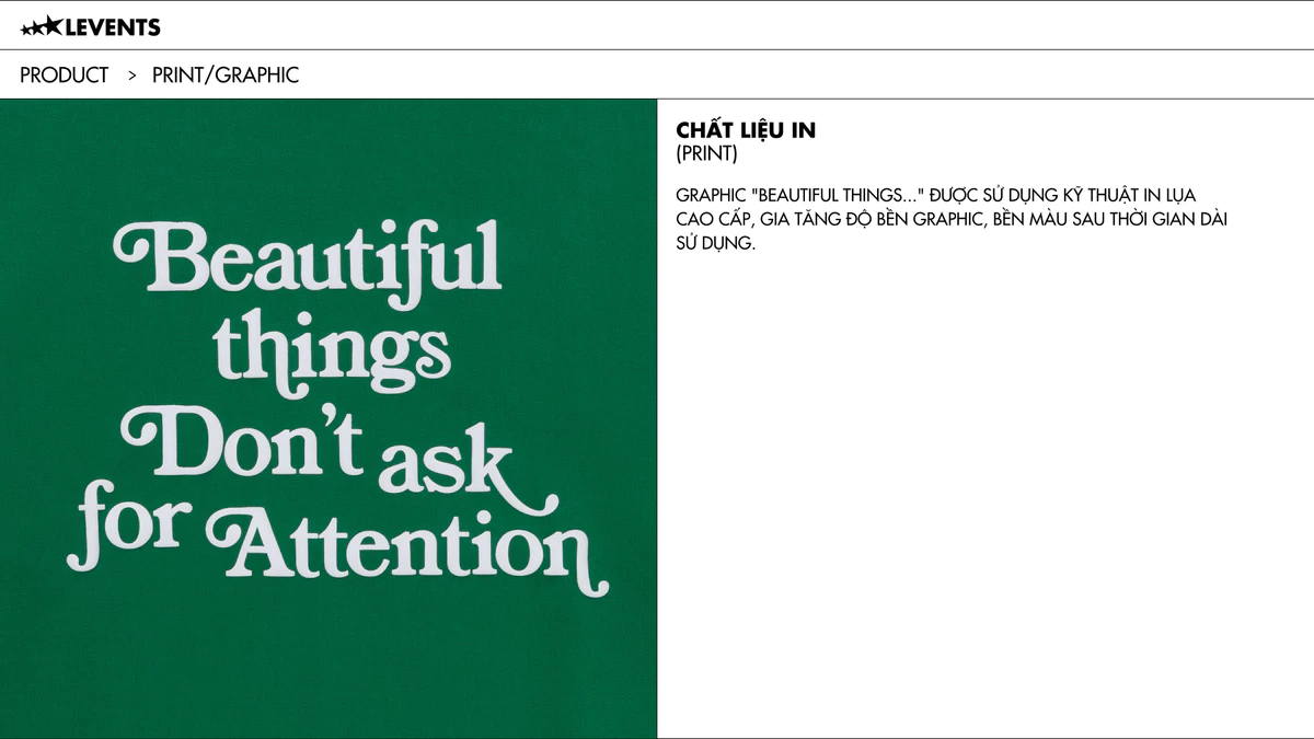 Áo Sweater Levents Beautiful Things/ Green Oversized Nỉ Chân Cua
