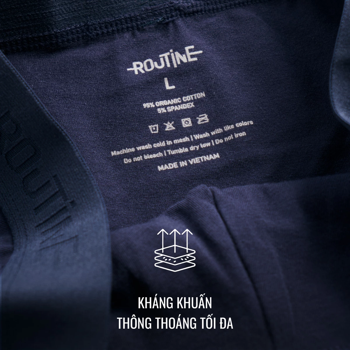 Quần Lót Nam Organic Cotton Trơn Phối Lưng Form Boxer - Routine 10S25UND001