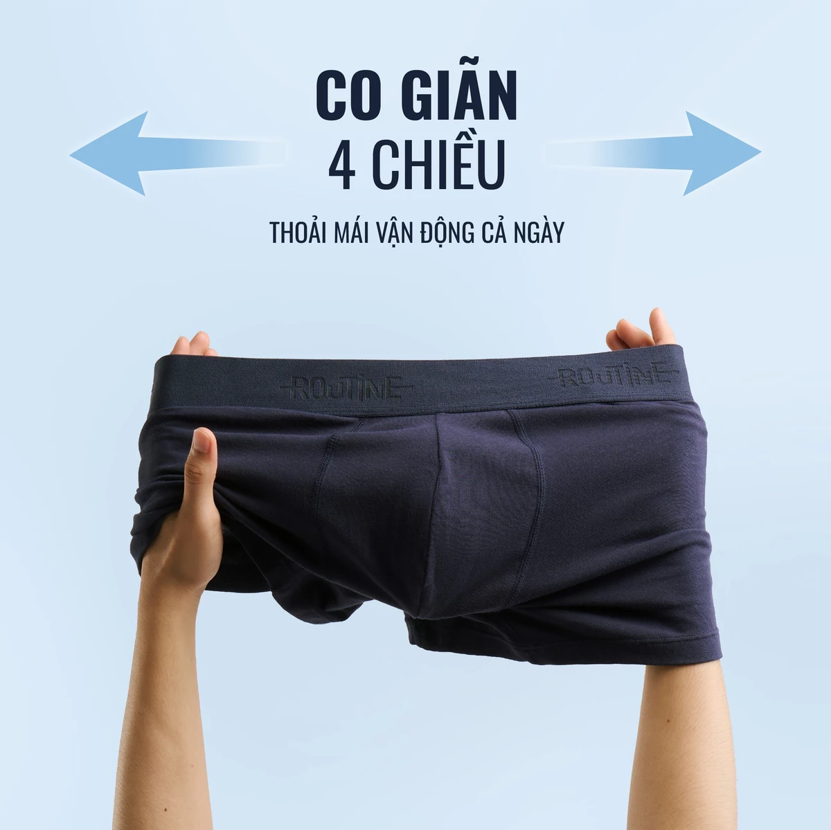Quần Lót Nam Organic Cotton Trơn Phối Lưng Form Boxer - Routine 10S25UND001