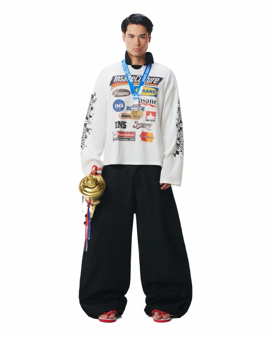 Áo Thun Dài Tay InsaneClo SPONSOR LONGSLEEVE Form Oversized Unisex Chất Liệu Waffle Nhập Khẩu