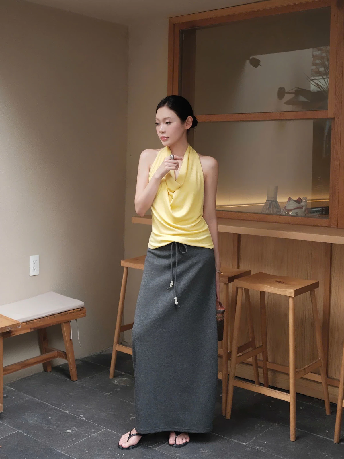 Nosbyn - Chân Váy Nữ Dài Dáng Barrel - Barrel Skirt