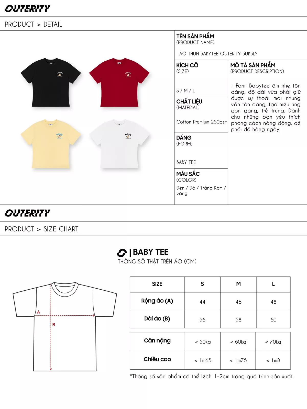 Áo Thun Babytee Outerity Bubbly Cotton 100% Nam Nữ Unisex / DREAM HORSE COLLECTION 2026
