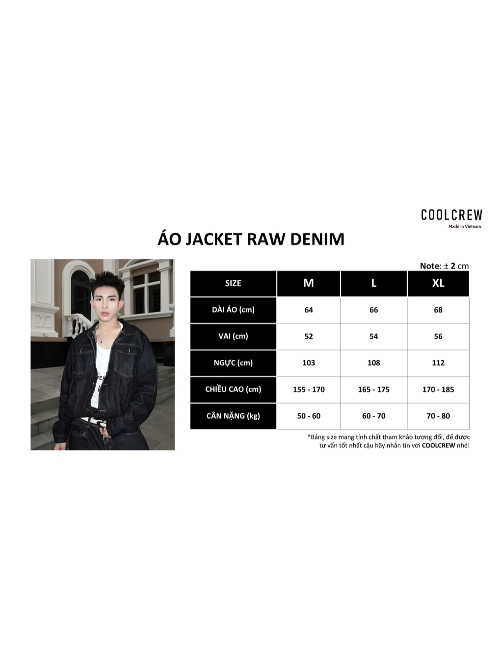Áo Jacket Raw Denim Basic 𝐂𝐎𝐎𝐋𝐂𝐑𝐄𝐖 Dáng Regular Phong Cách Streetwear Năng Động AKD059