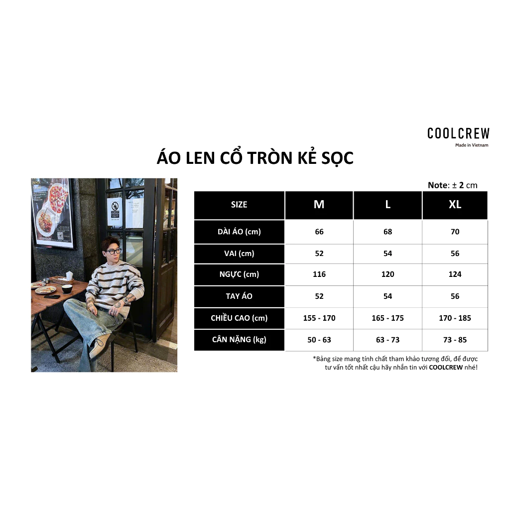 Áo Len Sweater Kẻ Sọc Đen 𝐂𝐎𝐎𝐋𝐂𝐑𝐄𝐖 Cổ Tròn Nam Nữ Unisex Form Rộng Phong Cách Hàn Quốc ASW075