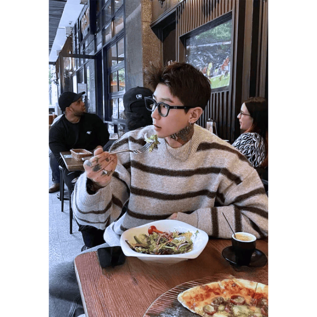 Áo Len Sweater Kẻ Sọc Đen 𝐂𝐎𝐎𝐋𝐂𝐑𝐄𝐖 Cổ Tròn Nam Nữ Unisex Form Rộng Phong Cách Hàn Quốc ASW075
