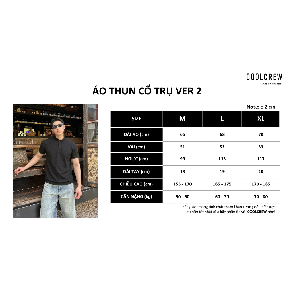 Áo Thun Cổ Trụ Ver 2 COOLCREW Cotton 2 Chiều Unisex Form Basic Menswear Phong Cách Hàn Quốc ATN098