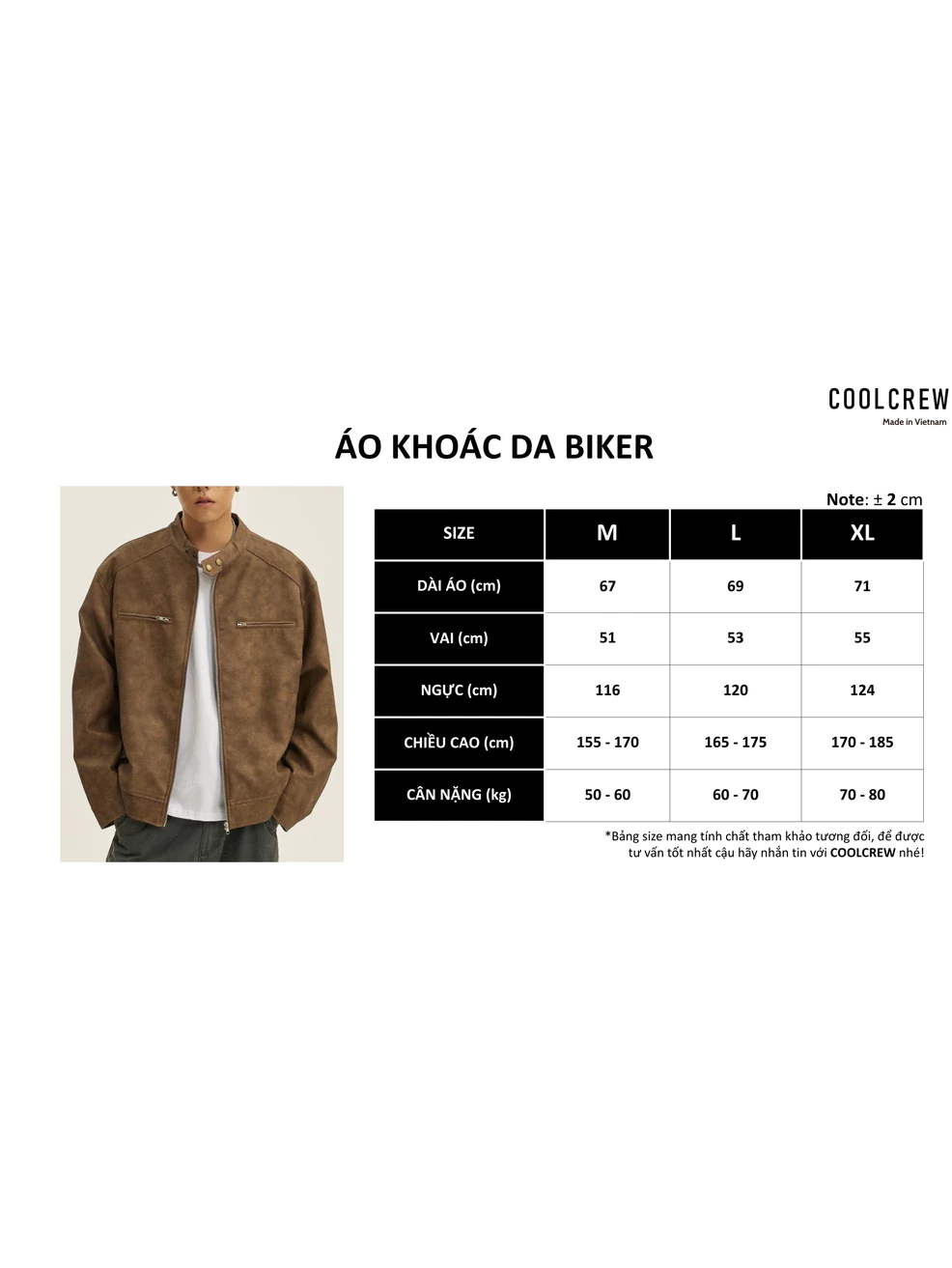 Áo Khoác Da Biker 𝐂𝐎𝐎𝐋𝐂𝐑𝐄𝐖 Phong Cách Thời Trang Cổ Điển Cho Nam Nữ, Basic, Đường Phố AKD051