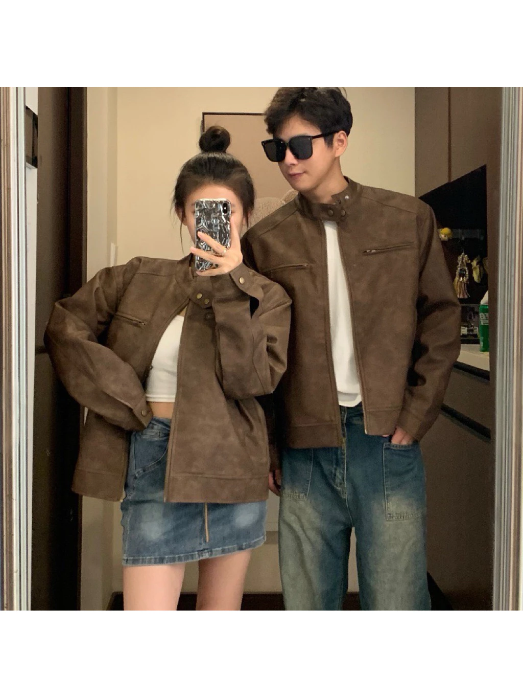 Áo Khoác Da Biker 𝐂𝐎𝐎𝐋𝐂𝐑𝐄𝐖 Phong Cách Thời Trang Cổ Điển Cho Nam Nữ, Basic, Đường Phố AKD051
