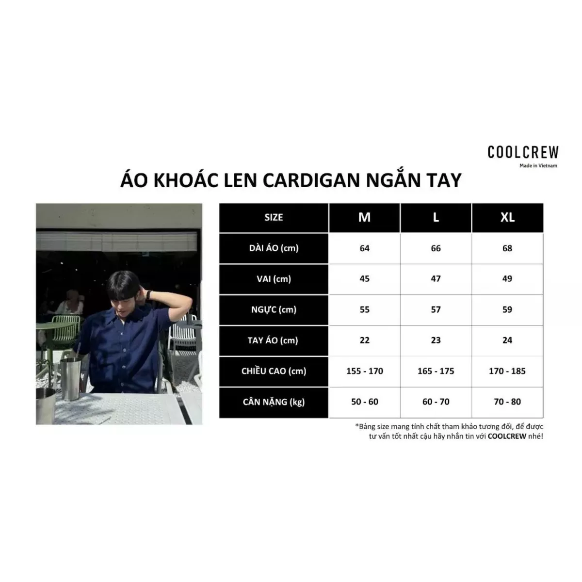 Áo Cardigan Len Dệt Kim Cổ Bẻ 𝐂𝐎𝐎𝐋𝐂𝐑𝐄𝐖 Ngắn Tay Form Regular Unisex Phong Cách Thời Trang Hàn Quốc - ALH08 APN108