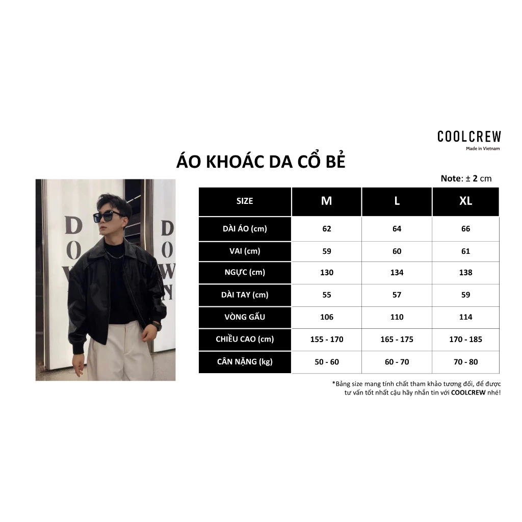 Áo Khoác Da Cổ Bẻ 𝐂𝐎𝐎𝐋𝐂𝐑𝐄𝐖 Dáng Boxy Unisex Nam Nữ Phong Cách Thời Trang Hàn Quốc 04 AKD085