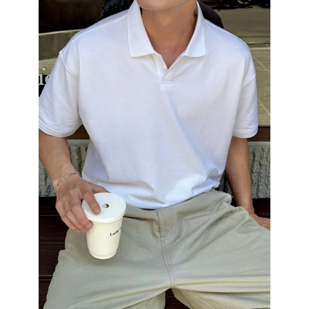 Áo Polo Cá Sấu 𝐂𝐎𝐎𝐋𝐂𝐑𝐄𝐖 Vải Cotton Cá Sấu 2 Chiều Unisex Menswear Phong Cách Hàn Quốc Năng Động APN038