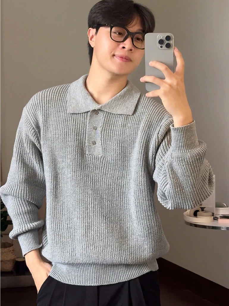 Áo Len Dài Tay Cổ Polo Unisex ALD 01, Nam Nữ 𝐂𝐎𝐎𝐋𝐂𝐑𝐄𝐖 Chất Len Dệt Tổng Hợp Streetwear ALD055