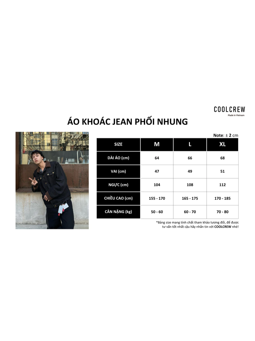 Áo Khoác Jean Phối Nhung 𝐂𝐎𝐎𝐋𝐂𝐑𝐄𝐖 Áo Khoác Jacket Denim Cài Cúc Phong Cách Cổ Điển AKD036