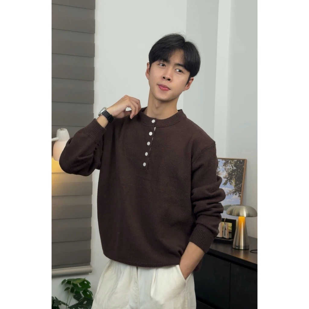 Áo Len Phối Cúc Cách Điệu 𝐂𝐎𝐎𝐋𝐂𝐑𝐄𝐖 Unisex Nam Nữ Phong Cách Thời Trang Hàn Quốc ALD 06 ALD088